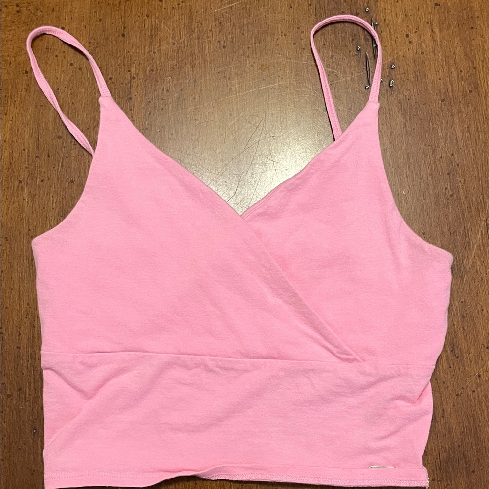 Hollister Soft Pink Wrap Crop Top